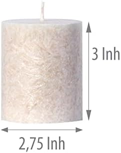 GreenSpark Natural Unscented Pillar Candles Set of 4 Marble White