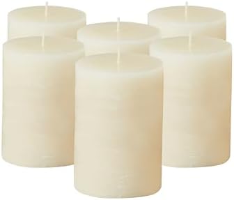 Simply Soson 3x4 Inch Ivory Pillar Candles Set of 6