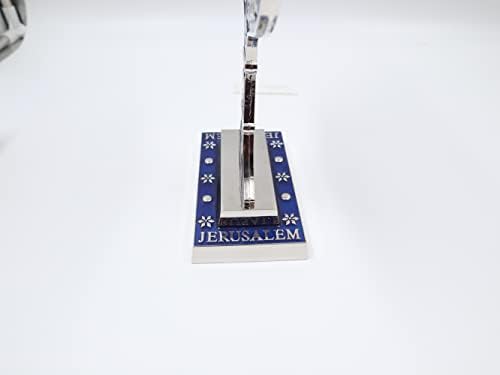 Jerusalem 7 Branch Traditional Menorah Enamel Finish with 12 Tribes of Israel