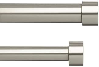 Umbra Cappa Double Curtain Rod with Finials and Hardware 66-120 Inch Nickel