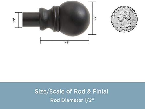 Kenney KN55929 Petite Caf Curtain Rod with Decorative Balls