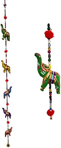 FIKIMOS Indian Five Elephant Wall Hanging Decor
