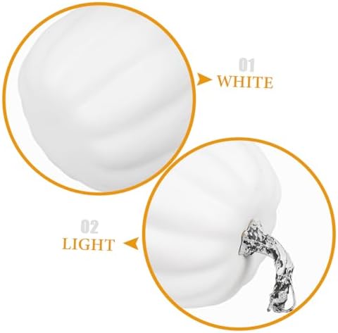 PRETYZOOM Artificial White Pumpkin Decoration for Halloween and Autumn