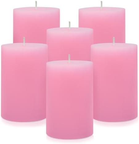 Seven Moons 275 x 4 Pink Pillar Candles Set of 6
