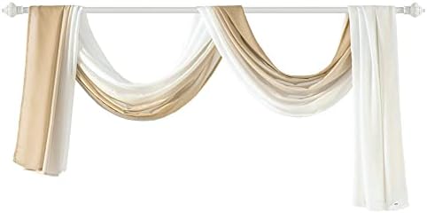NAPEARL Ombre Window Scarf Valance 144 Inches Beige