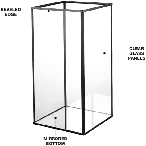 PHOSPHOR Glass Hurricane Candle Holder Set of 3 Black