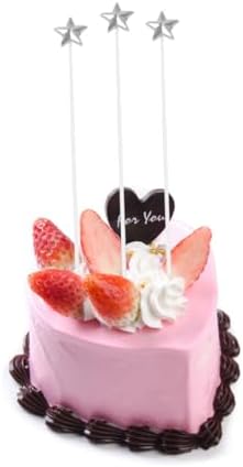 50 Pcs Birthday Silver Cake Decorations