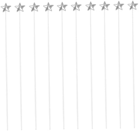 MAGICLULU 50 Pcs Five Pointed Star Cake Inserts Silver Toppers