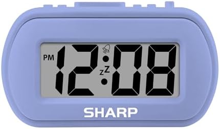 Sharp Digital Alarm Clock with Blue Backlight and Soft Tactile Finish