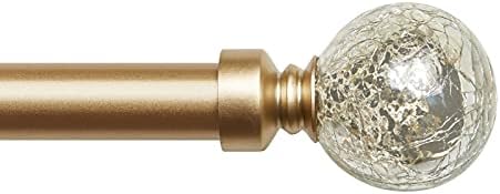 Exclusive Home Silver Aged Sphere Curtain Rod Set