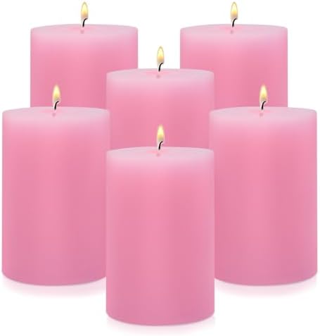 Seven Moons 275 x 4 Pink Pillar Candles Set of 6