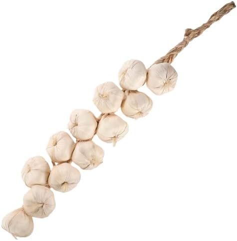 Cabilock Simulation Garlic Halloween Artificial Hanging Vegetable Prop String