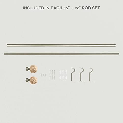 Exclusive Home Curtains ER1006-01 Matte Silver Rope Knot Rod Set