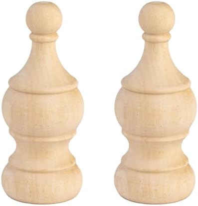 Crapapfert 2Pack Unfinished Wooden Finials for Indoor Use