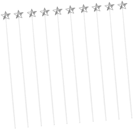 50pcs Silver Five-Pointed Star Cake Toppers for Birthday Parties