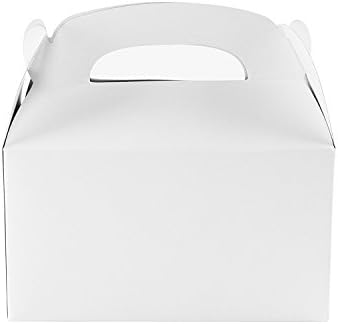 Super Z Outlet White Treat Boxes with Handles 12 Pack