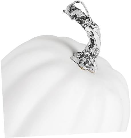 PRETYZOOM Artificial White Pumpkin Decoration for Halloween and Autumn