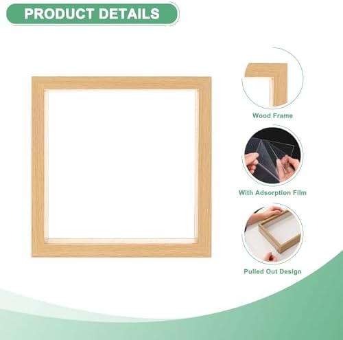 2-Pack Dried Flower Frame 6x6 Inch Double Acrylic Wood Display Frame