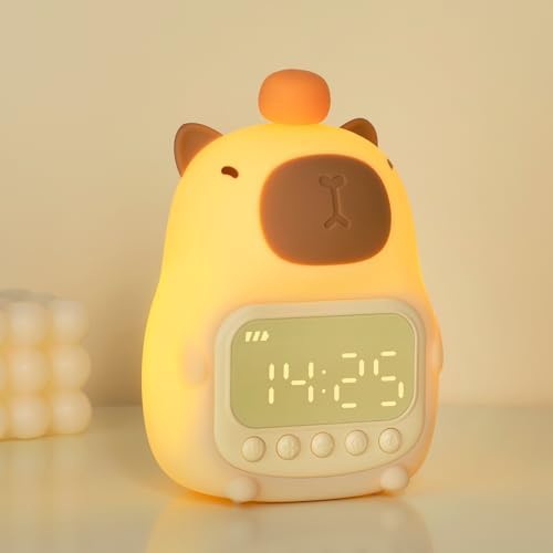 Capybara Alarm Clock with Night Light for Kids