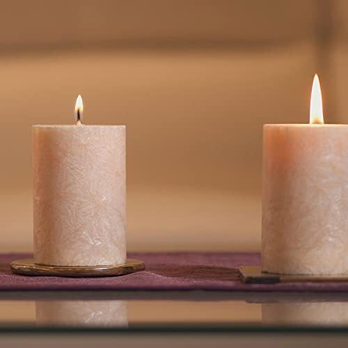 GreenSpark Natural Unscented Pillar Candles Set of 4 Marble White