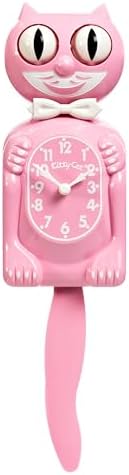 Pink Satin Kitty-Cat Klock for Kids Room