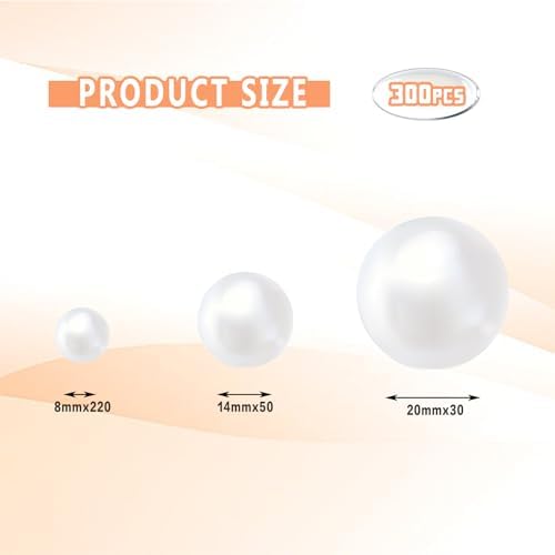 300Pcs White No Hole Faux Pearl Vase Filler Beads