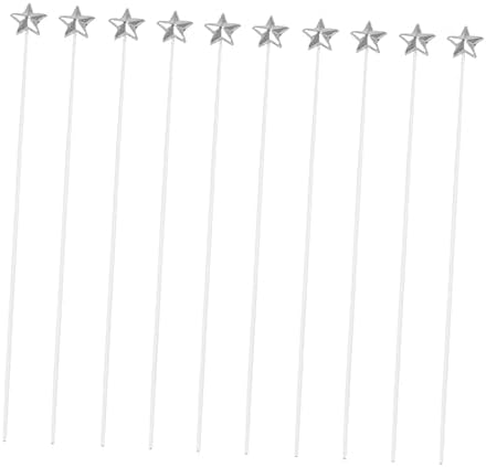 MAGICLULU 50 Pcs Five Pointed Star Cake Inserts Silver Toppers