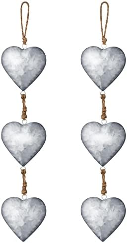 Moxweyeni 2 Piece Silver Metal Heart Wall Decor