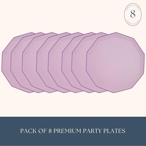Lilac Purple Paper Plates 105 Inch Pack of 8