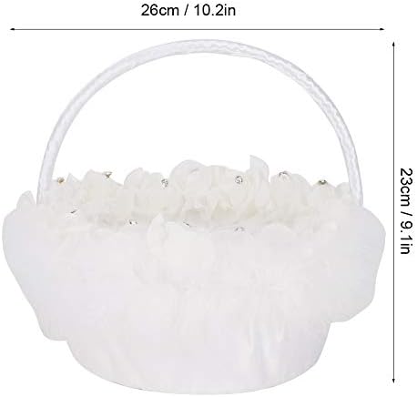 Elegant Wedding Girl Flower Basket with White Satin Decor