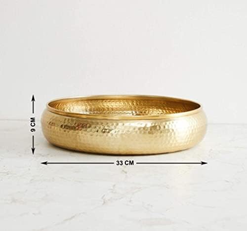 Karrmas Antique Round Hammered Potpourri Bowl 12 Inch Metallic Gold Candleholder