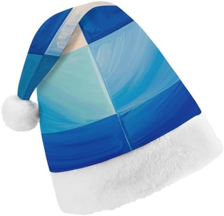 Santa Hat Abstract Blue Christmas Party Headwear