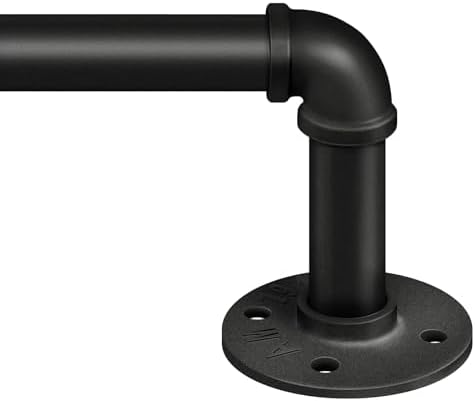 Zeerobee 1 Inch Black Curtain Rod 48-86 Inches