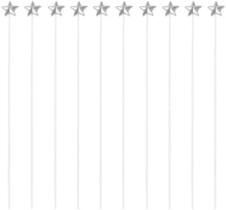 50pcs Silver Five-Pointed Star Cake Toppers for Birthday Parties
