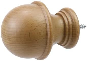 Antrader Wood Mushroom Finial Curtain Rod End Cap
