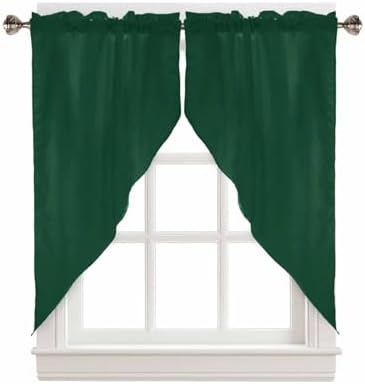 Swag Valance Set - Modern Hunter Green Olive Green Window Curtains