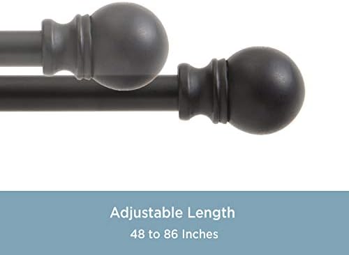 Kenney KN55929 Petite Caf Curtain Rod with Decorative Balls