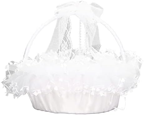 Enforose Flower Girl Basket with Handle