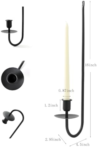 AlsoLife Black Candle Sconces Set of 2