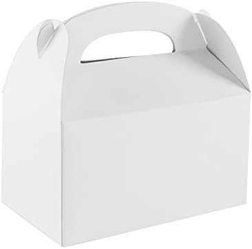 Super Z Outlet White Treat Boxes with Handles 12 Pack