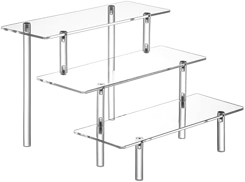 3 Tier Acrylic Display Risers for Organizing Perfume and Collectibles