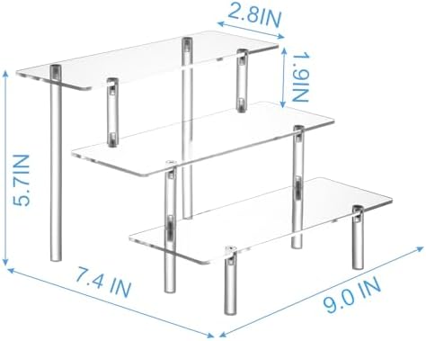 3 Tier Acrylic Display Risers for Organizing Perfume and Collectibles