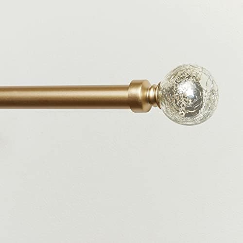 Exclusive Home Silver Aged Sphere Curtain Rod Set