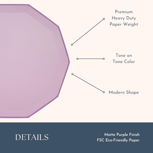 Lilac Purple Paper Plates 105 Inch Pack of 8