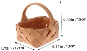 Handheld Wedding Bouquet Basket Set 4pcs Mini Wicker Rattan Baskets