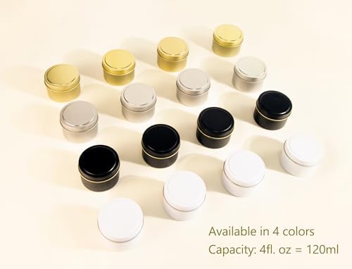 Aroparc Black Tins 4oz 24 Pack Candle Containers