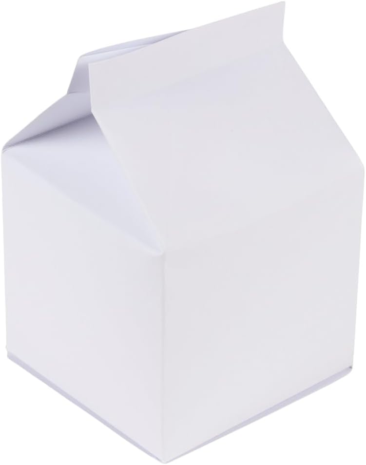 Pack of 48 White Party Favor Milk Cartons