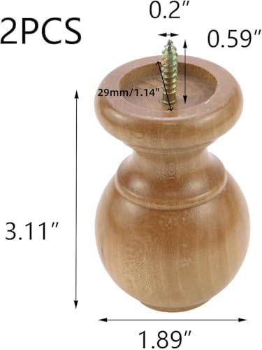 T Tulead Wood Curtain Rod Finials Pack of 2