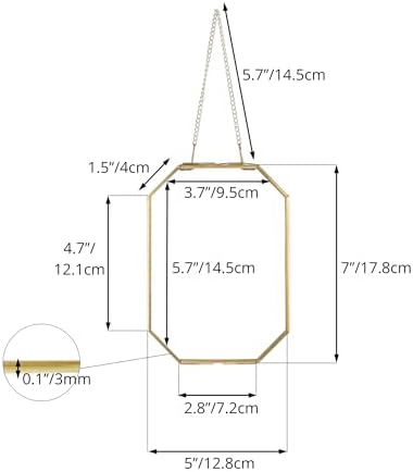 NCYP 5x7 Inch Floating Glass Frame with Chain