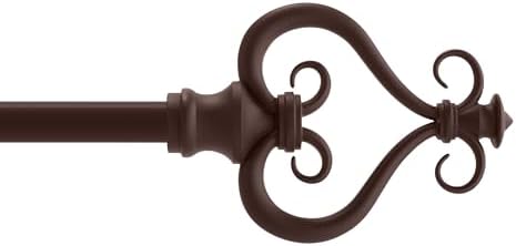 Kenney Serena Large Plastic Heart Scroll Curtain Rod Set